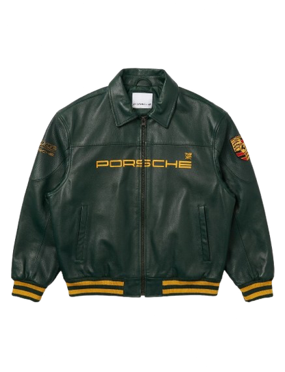 The '90s Green Racing Leather PU Jacket