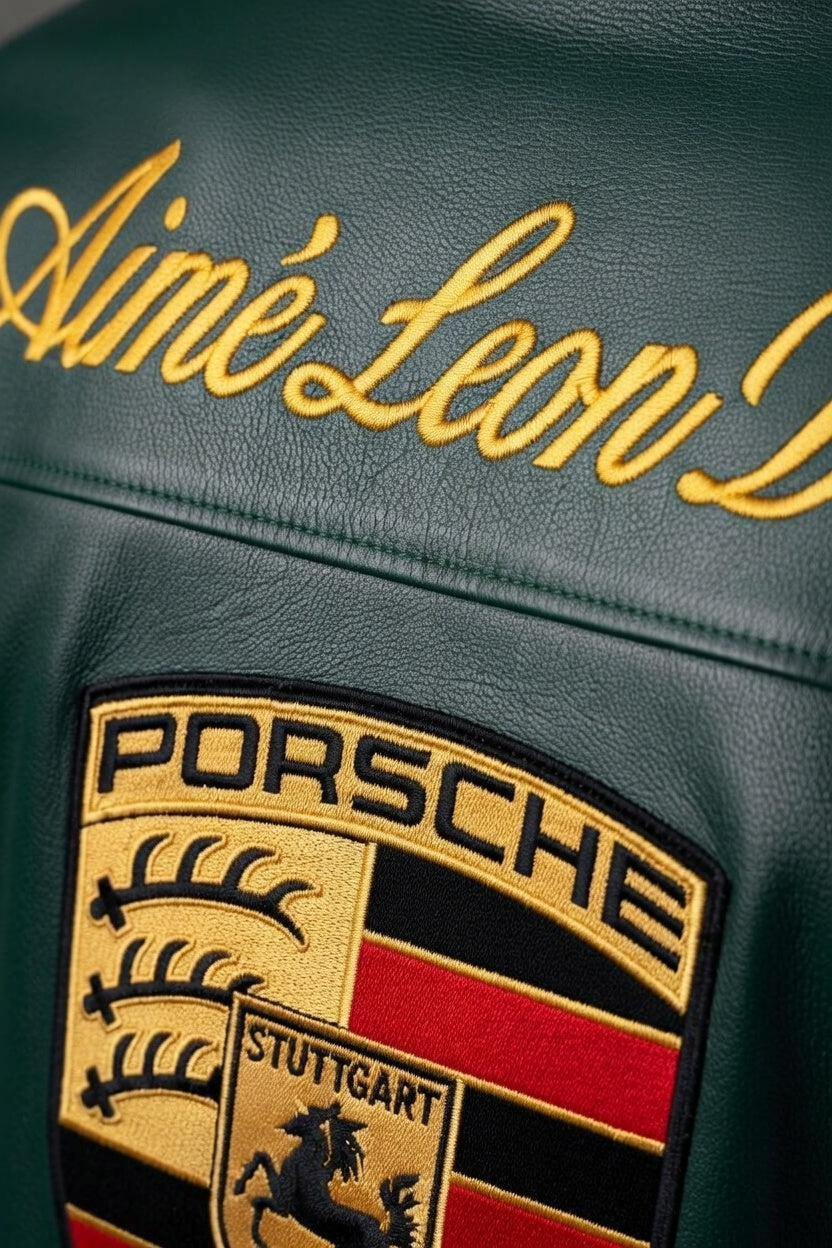 The '90s Green Racing Leather PU Jacket